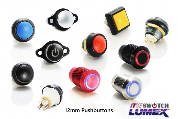 12mm plastic/metal pushbuttons